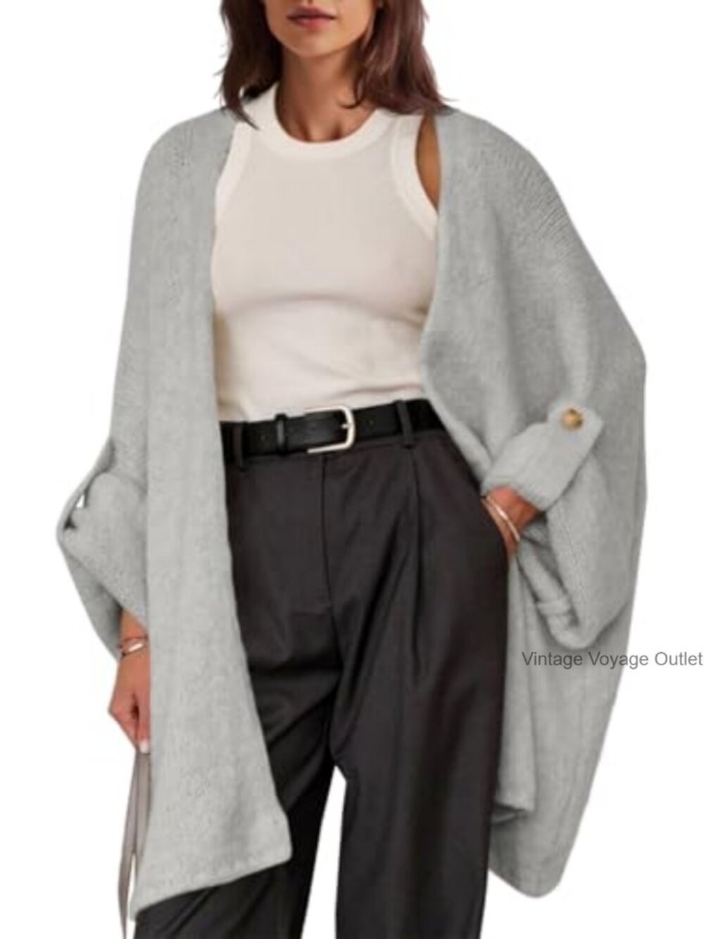 Oversized Chunky Knit Open Front Long Cardigan Sweater Coat Fall Casual